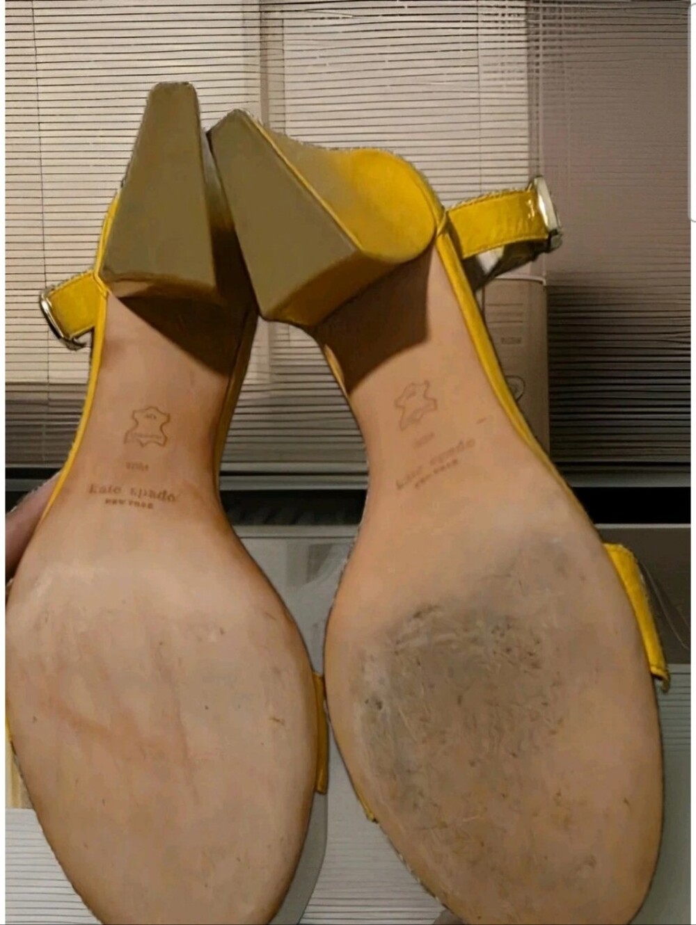 Kate Spade Yellow Block Heel Sandals